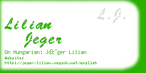 lilian jeger business card